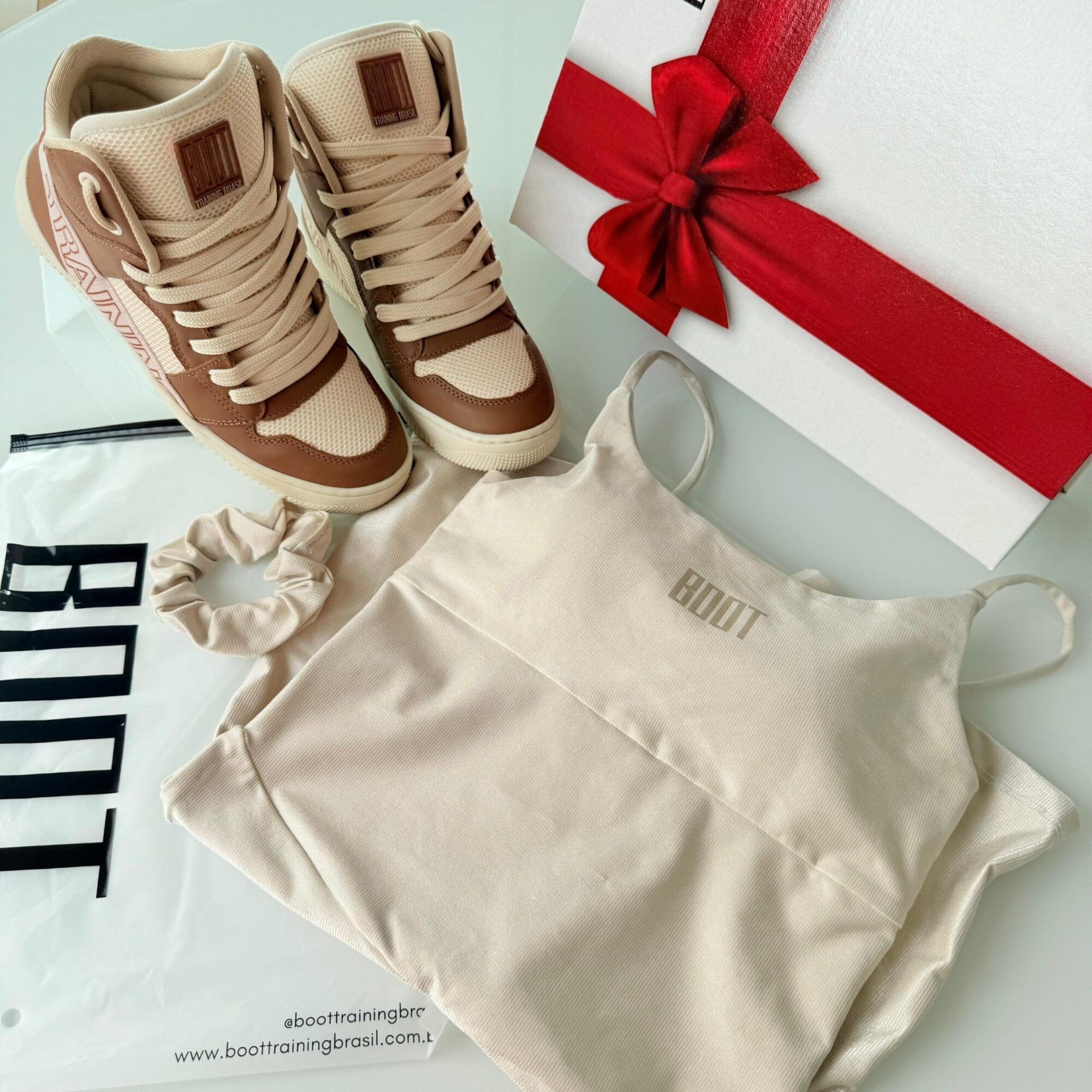 KIT: ELASTIC CARAMELO + MACAQUINHO BAUNILHA